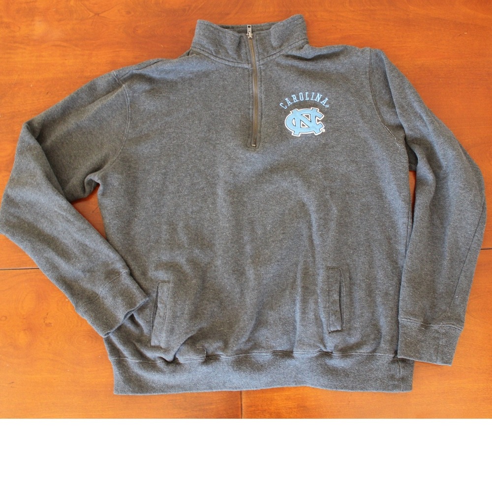 Stadium Athletics UNC Tar Heels Quarter Zip Sweatshirt Charcoal Gray XL